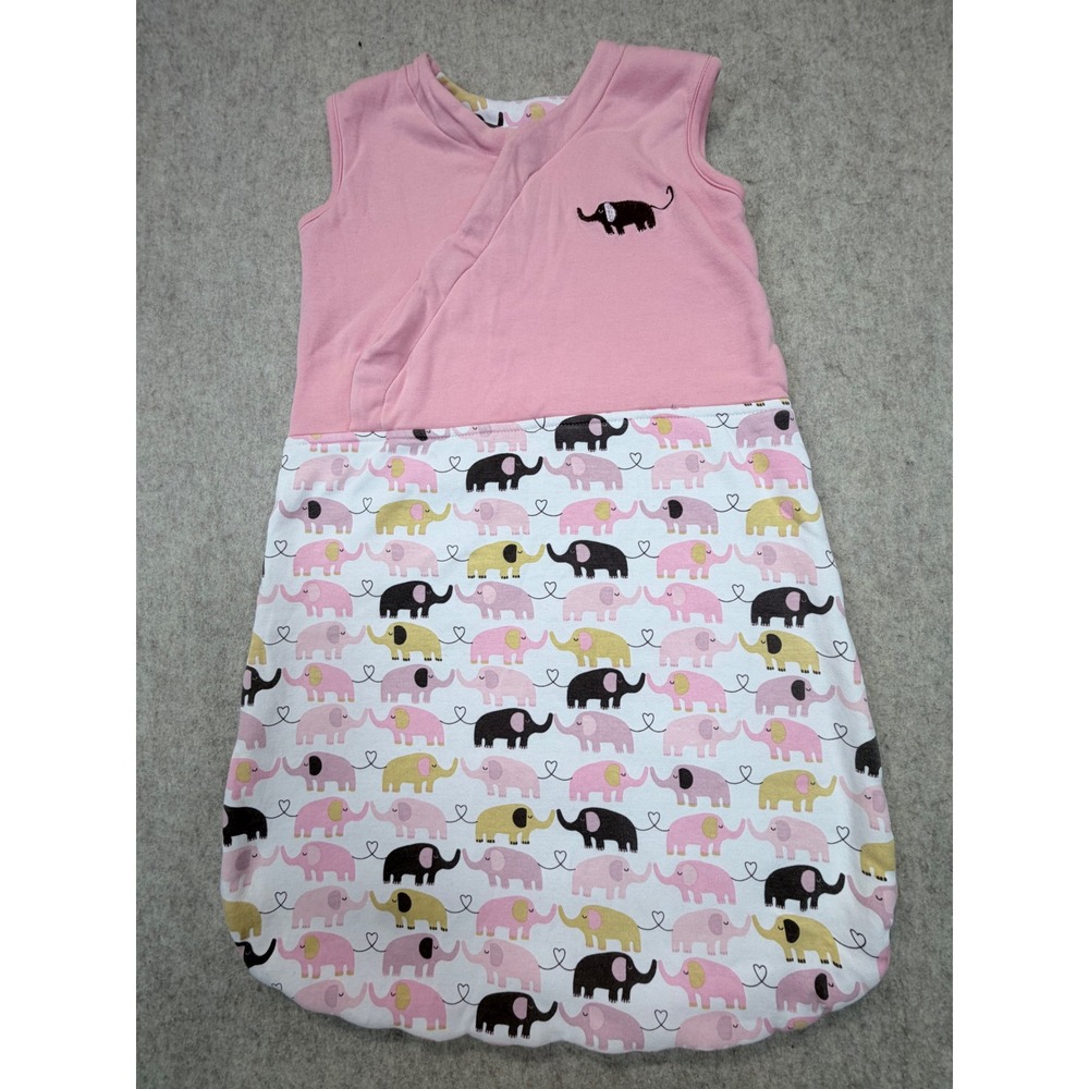 Magnificent Baby Sleep Sack Girls 6-12M Pink Elephant Magnetic Smart Close